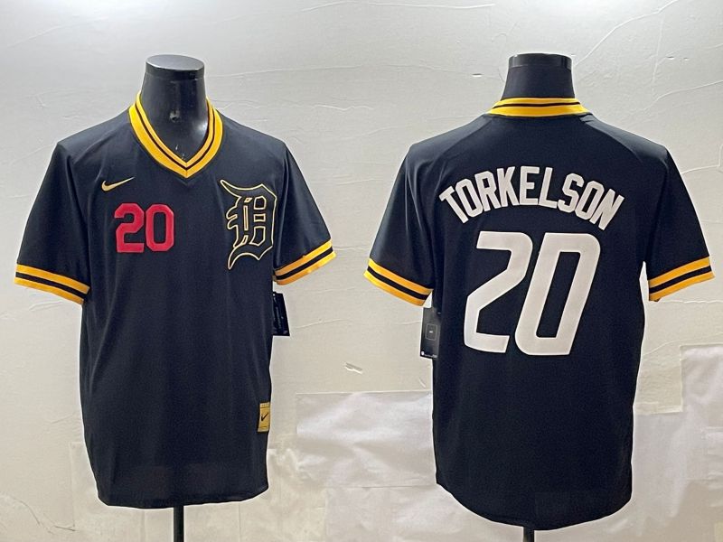 Men Detroit Tigers #20 Torkelaon Black Gold Game 2025 Nike MLB Jersey style 4->detroit tigers->MLB Jersey